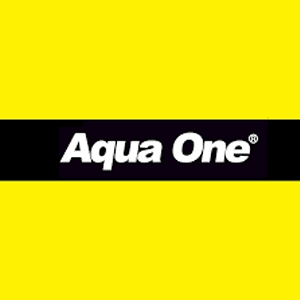 Aqua One logo representing aquarium heaters, filters, tanks, pumps and accessories stocked at Pets Everywhere