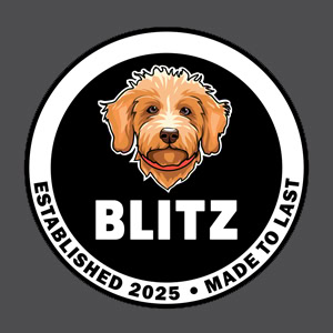 Blitz dog toys logo durable chew toys and enrichment toys for dogs available at Pets Everywhere Adelaide